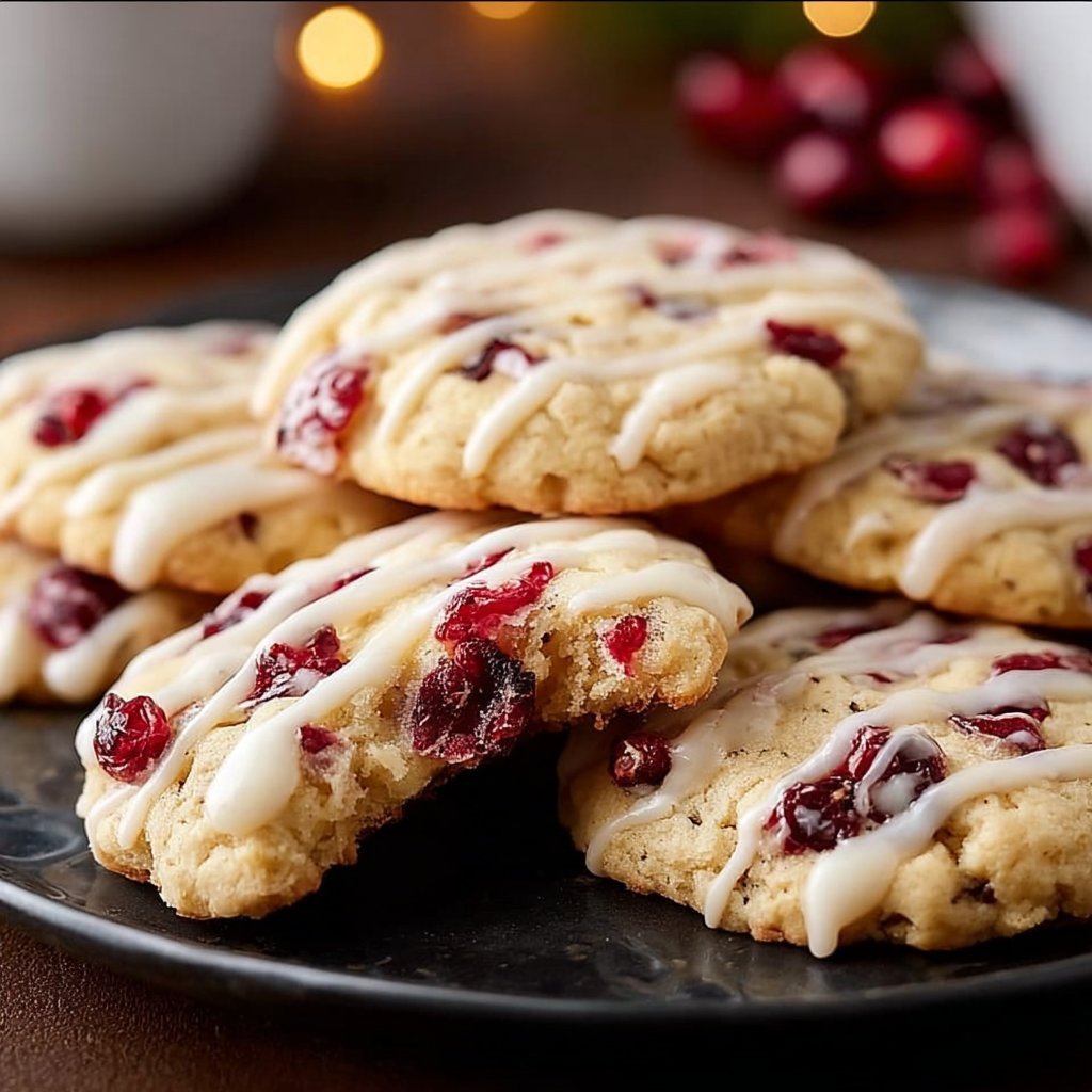 Chewy Christmas Cranberry Orange Cookies
