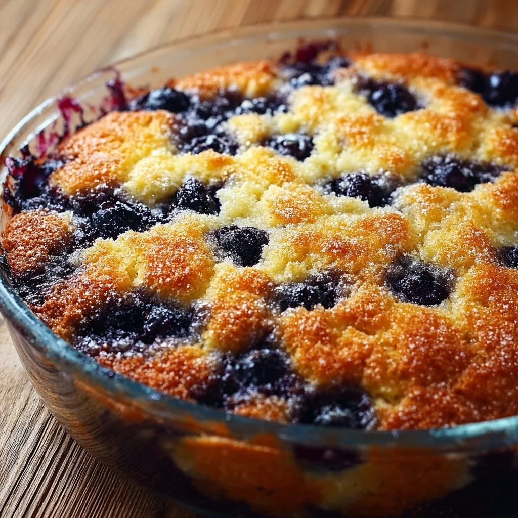 Delicious blueberry breakfast cake with fresh blueberries on top