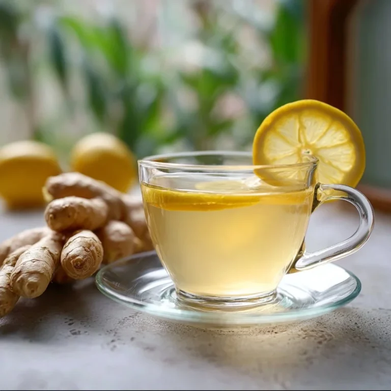 Canaan Honey Drink in a clear glass with honeycomb and floral background