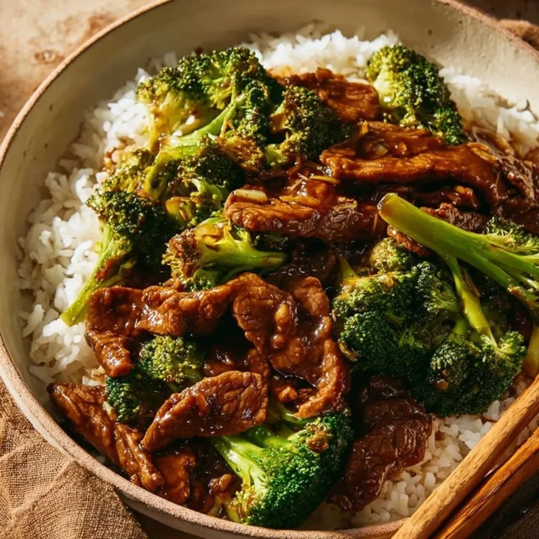 Delicious Chinese Beef and Broccoli served on a plate