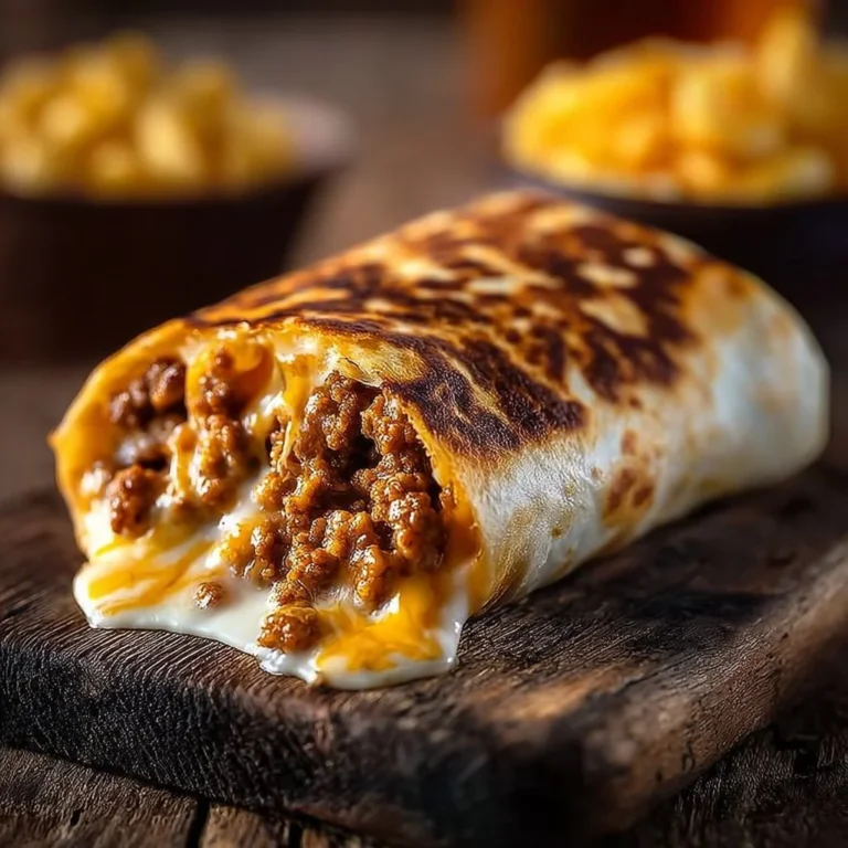 Cheesy grilled cheese burrito ready to be enjoyed