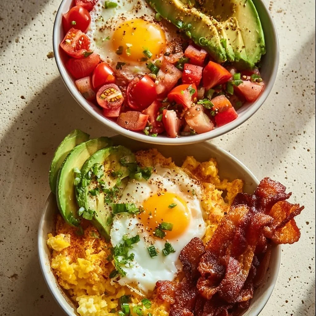 High protein breakfast bowls with nutritious ingredients for energy and wellness