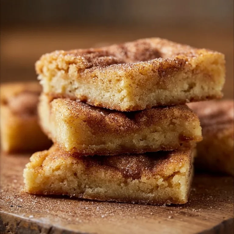 Freshly baked cinnamon sugar blondies topped with a sprinkle of cinnamon