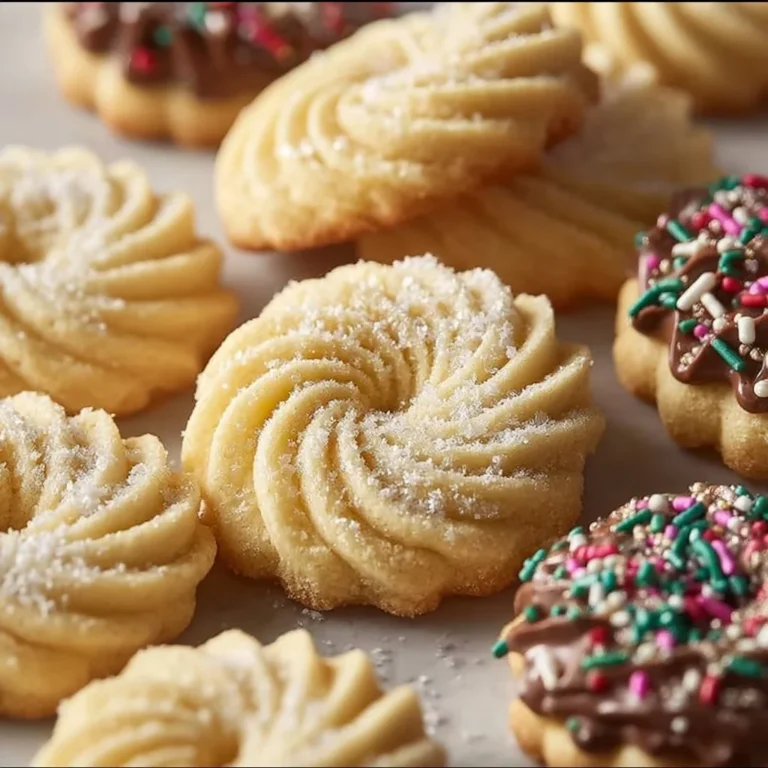 Freshly baked classic butter cookies arranged on a plate