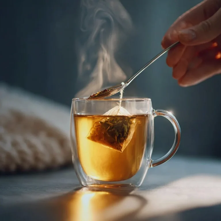 Warm gelatin drink with gelatin cubes served in a cozy setting